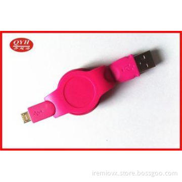 Android Phone Retractable Micro USB Cable Colorful ABS Two